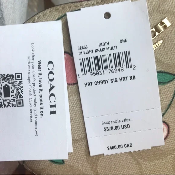 🍒❤️ Heart Crossbody In Signature Canvas With Heart Cherry Print - Picture 14 of 16